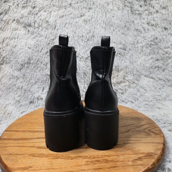 Arizona Moss Womens Size 7M Black Retro Chic Block Heeled Chelsea Booties Boots - Picture 3 of 8